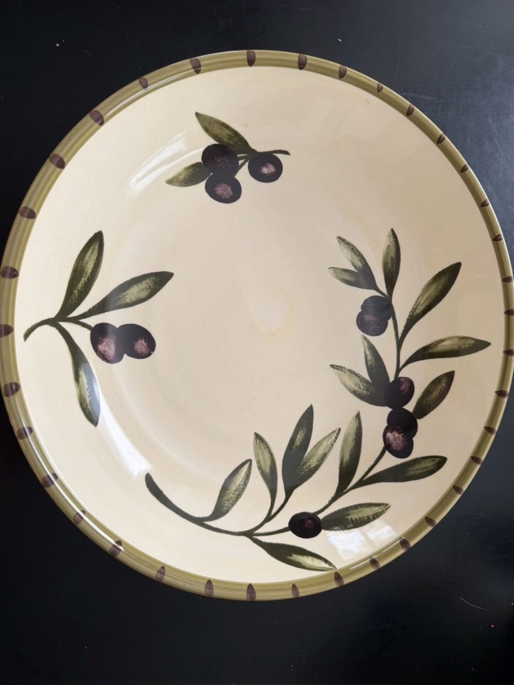 Williams Sonoma Liguria Black Olive 13" Large Serving Pasta/Salad Bowl